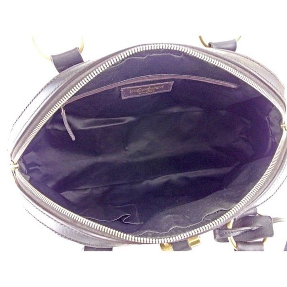 Saint Laurent Tote Bag Leather Brown Gold Muse Handbag - Picture 6 of 7